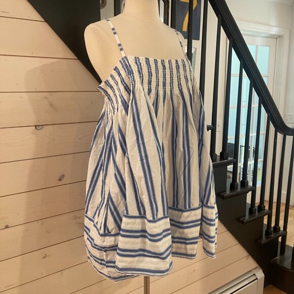 013 Free People Pajama Party Tunic Top Nwot Blue Ivory Combo Size XS - Picture 7 of 13